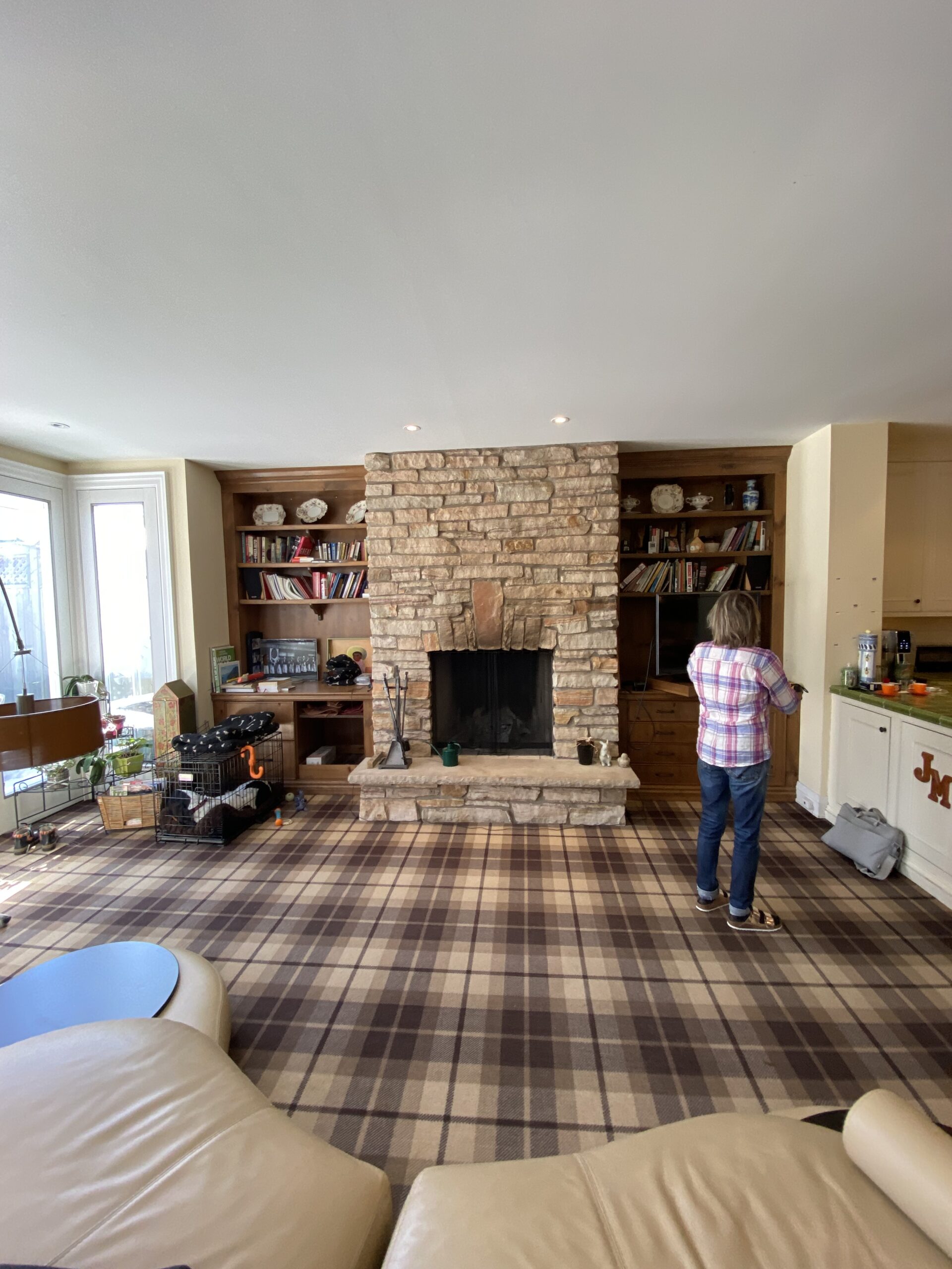Family room in Rosedale Toronto home before interior design updates