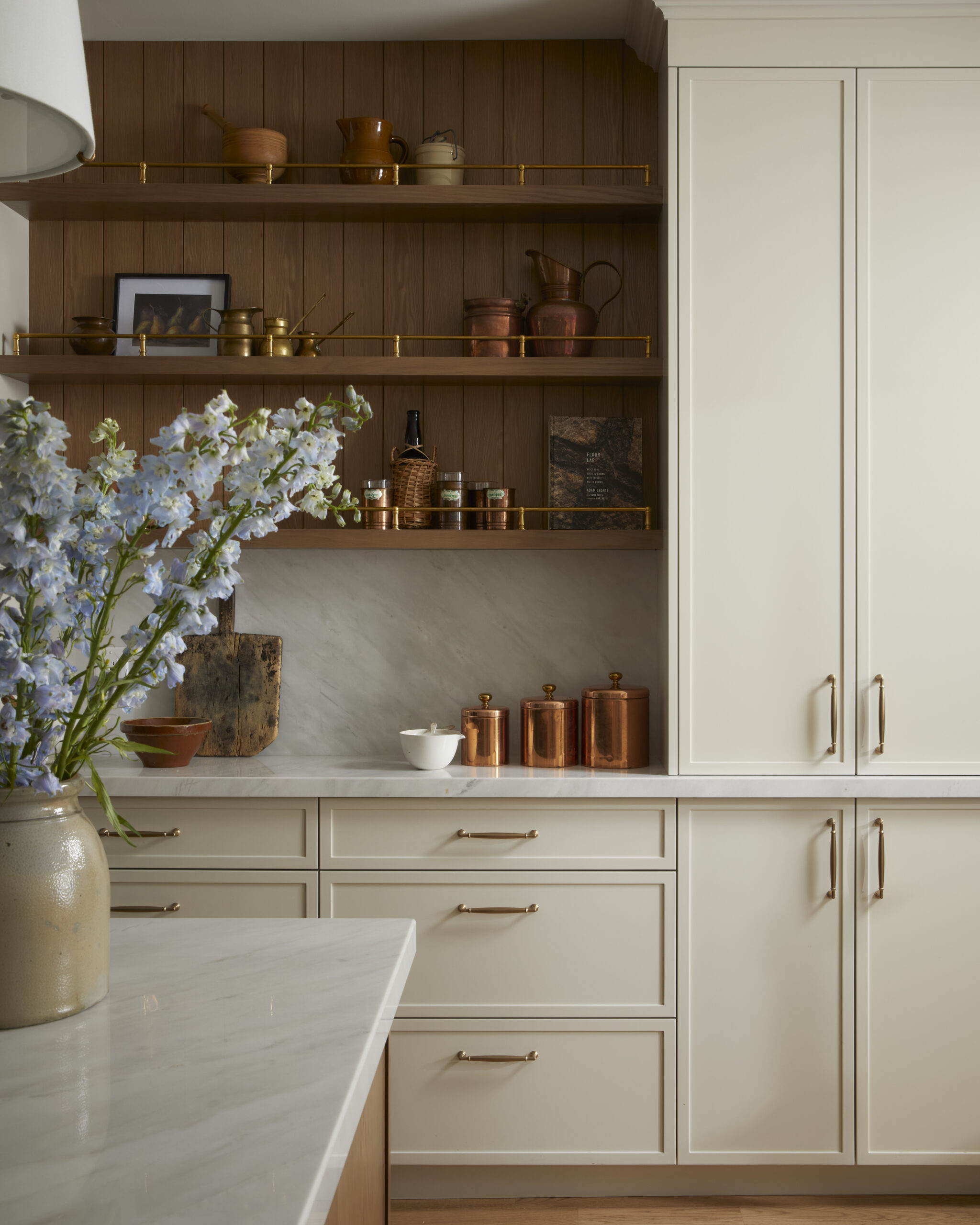 Luxury Rosedale Toronto kitchen with open shelving and custom cabinetry