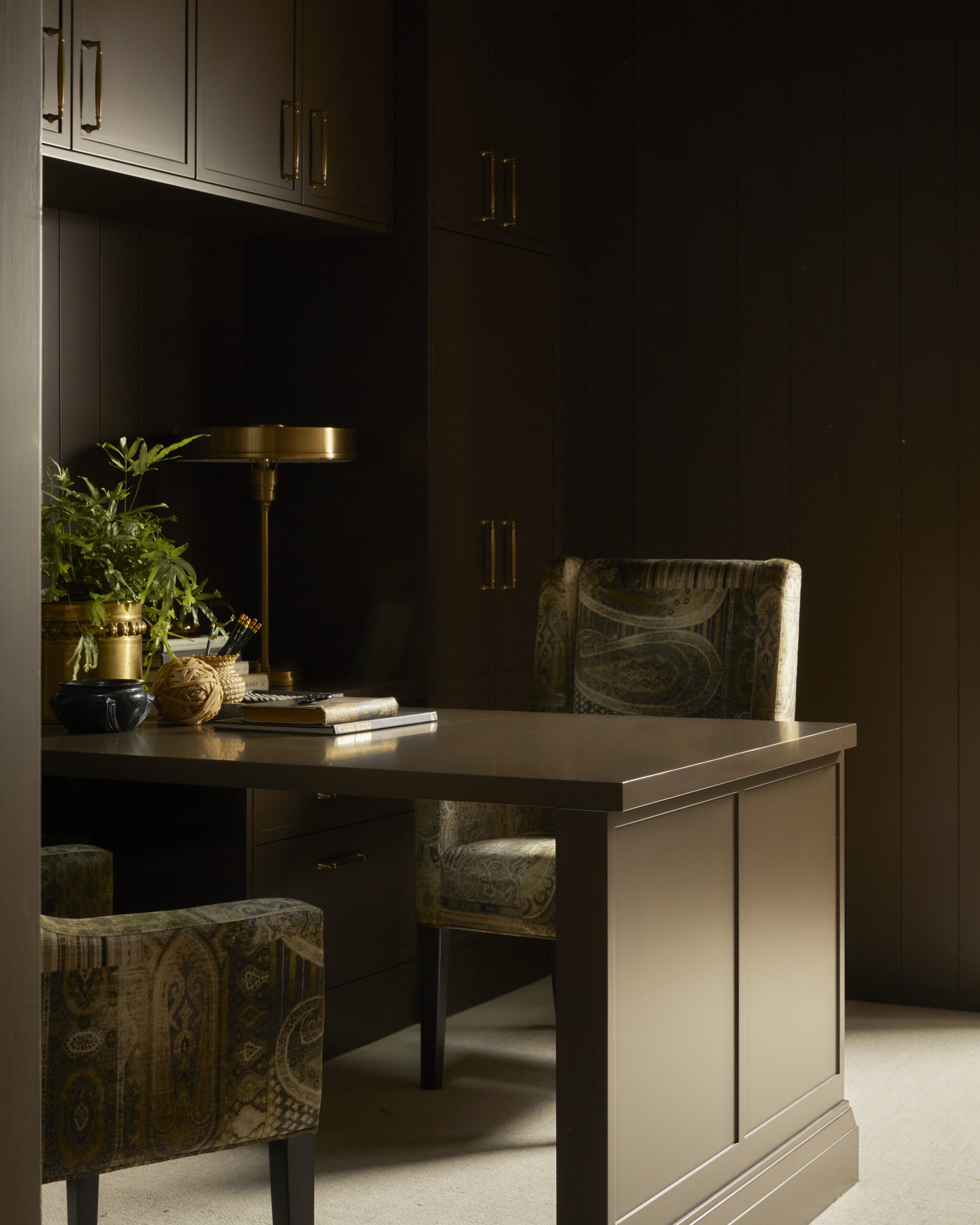 Home office with custom built-ins in renovated Rosedale Toronto home